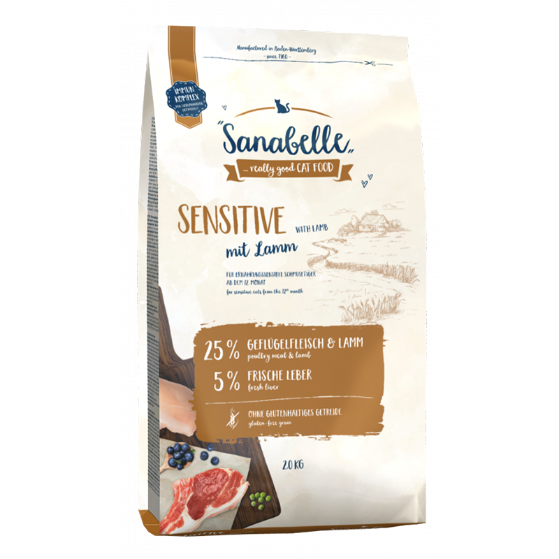 УТ0008949 Корм для кошек Sensitive с ягнёнком сух. 2кг SANABELLE 