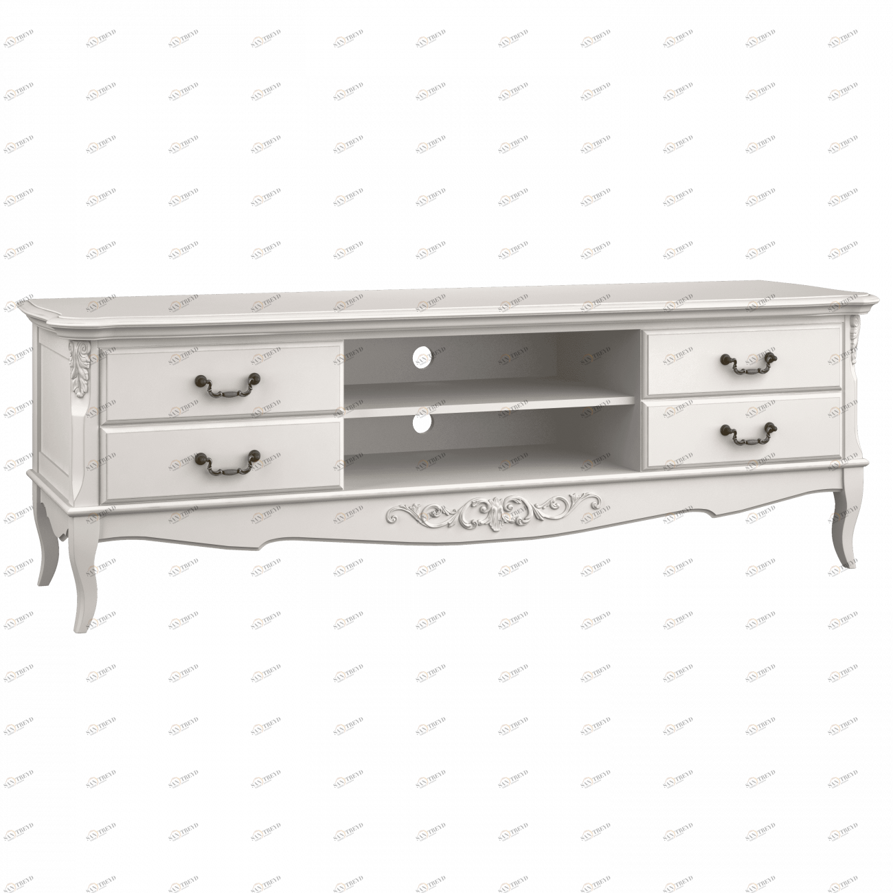 Тумба под телевизор белая длинная Aletan-Provence АЛЕТАН ALETAN - PROVENCE 177779 Белый 