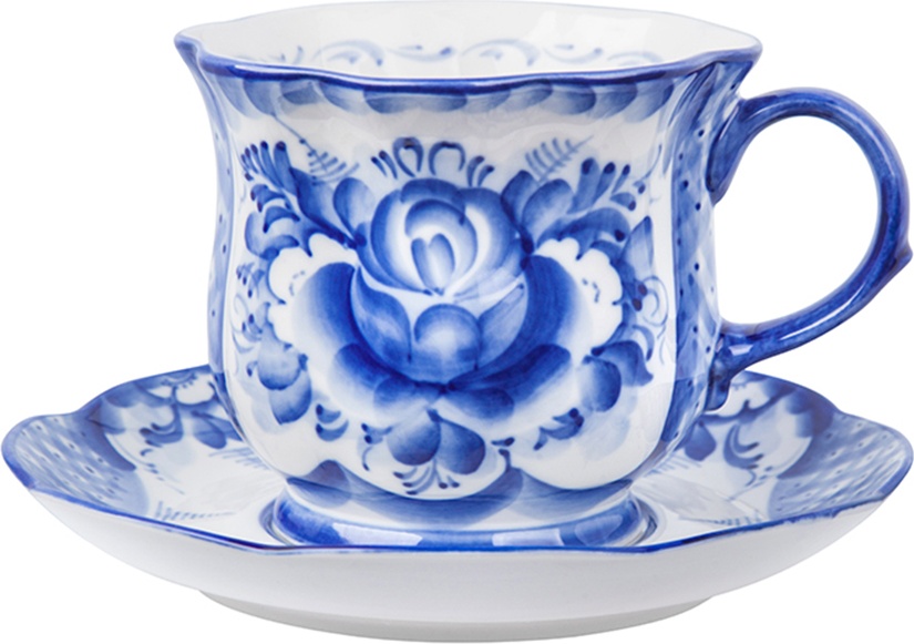 10612895 Гжельский фарфоровый завод Чайная пара "Улыбка" 