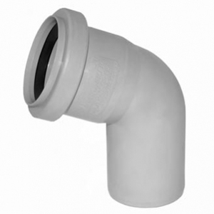 Отвод ПВХ канализационная D50мм 67 градусов Политек 6304 - Вид №1