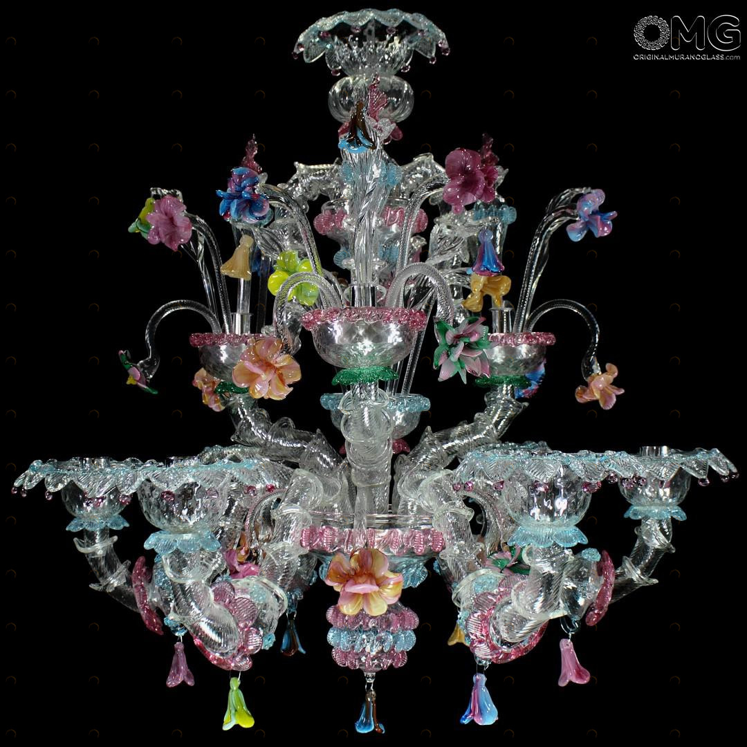 1064 ORIGINALMURANOGLASS Люстра Фиорито на 6 лампочек - Реццонико - муранское стекло OMG  см 