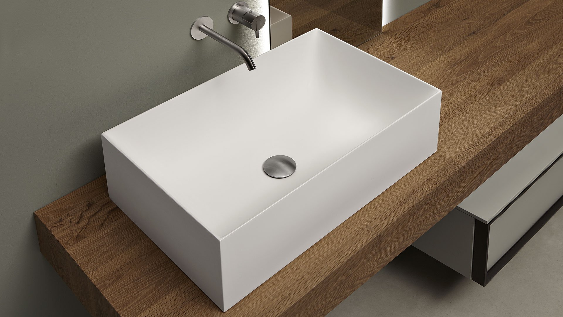 Stratos Накладная раковина на столешницу  прямоугольная Antoniolupi  - Вид №8