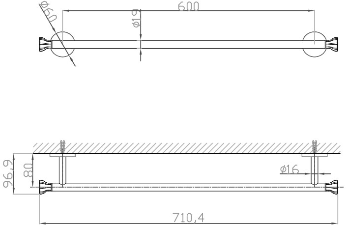 JEE-O Вешалка для полотенец из нержавеющей стали Bloom 601-0066 - Вид №1