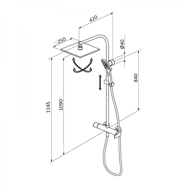 Смеситель для душа WINNER GRB MIXERS 44499440XL  - Вид №1