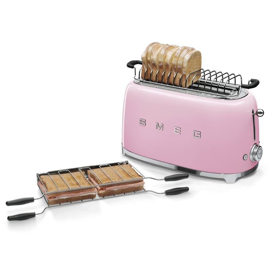 Тостер Smeg на 4 ломтика, розовый TSF02PKEU - Вид №2