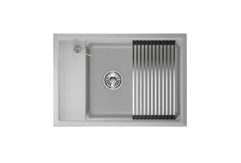 KS-7305, АРКТИК (БЕЛЫЙ), кухонная мойка, кварц GRANULA 7305-ST328 - Вид №1