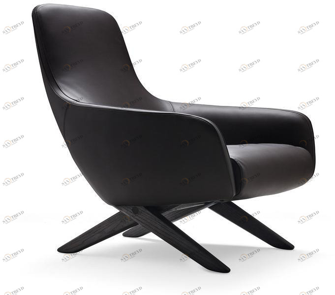 Poliform Мягкое кожаное кресло с подлокотниками sun-id-1358465