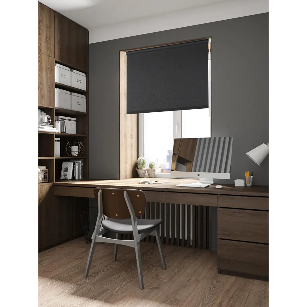 Штора рулонная Shine 80x160 см черная PRAKTO STLM-2033354 - Вид №4