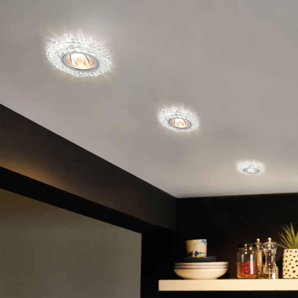 Спот точечный встраиваемый Elektrostandard "Whirl" с LED-подсветкой под отверстие 60 мм, 1 м², цвет прозрачный STLM-2031716 - Вид №7