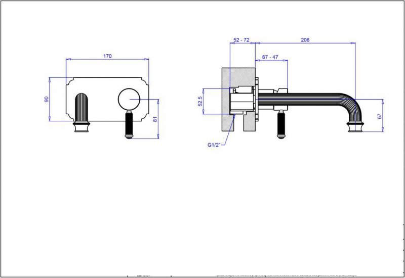 Встраиваемый смеситель на раковину Cezares OLIMP-BLSM2-01-L - Вид №1