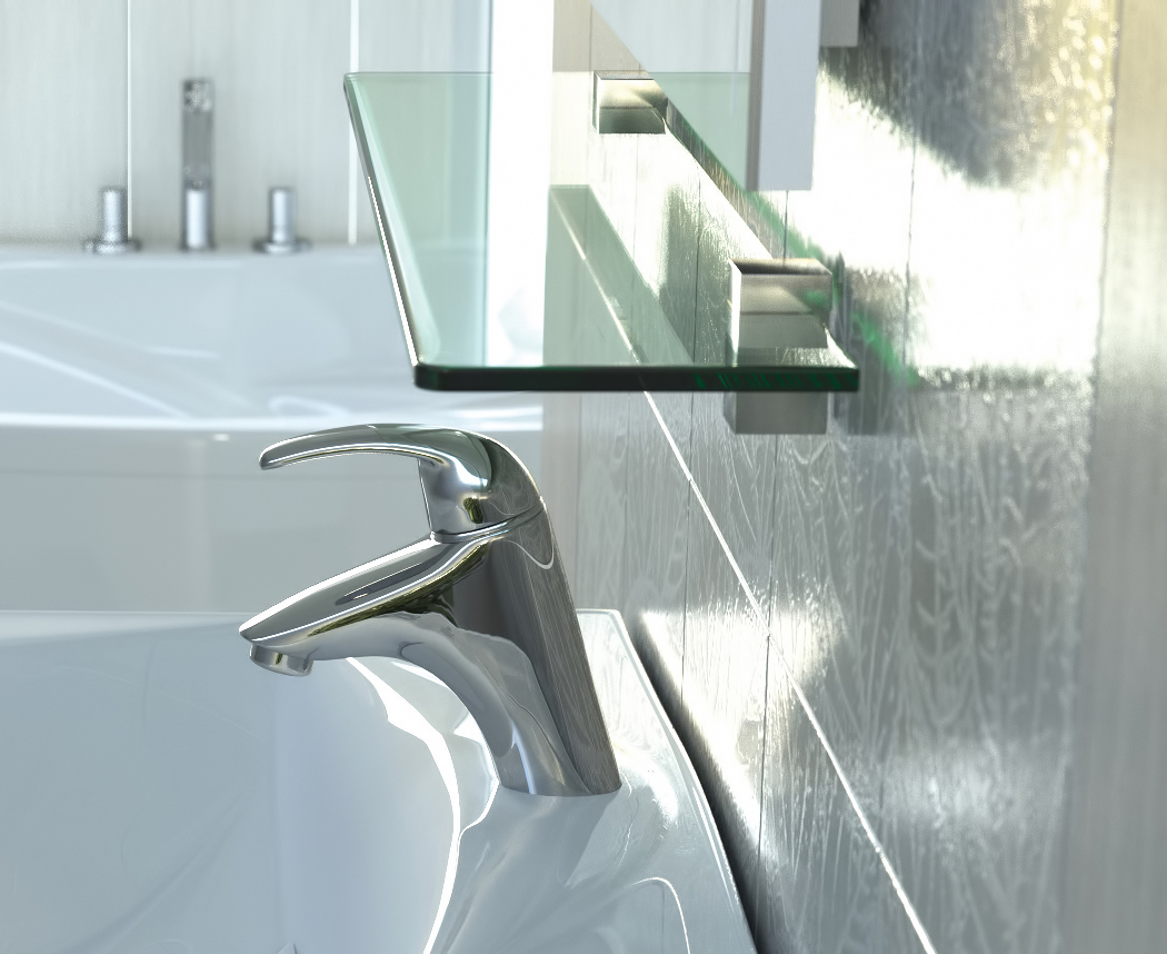 Стеклянная полка 600600⨉120⨉8 мм хром Santreyd VIGO sun-id-665247 - Вид №1