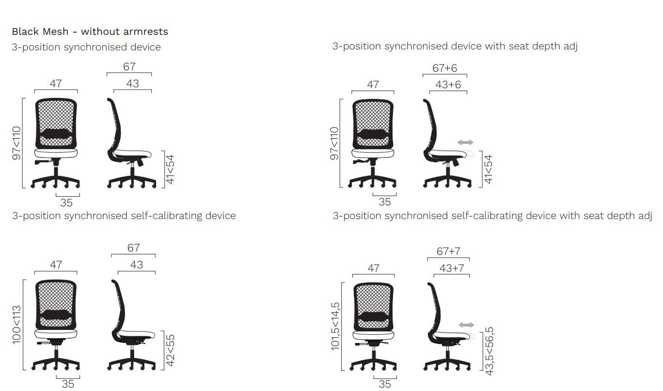 Регулируемое по высоте офисное кресло с колесами FREZZA Takk ARCH-00089923 - Вид №3