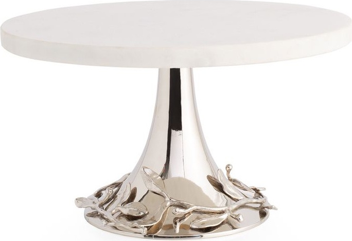 10635873 Michael Aram Блюдо на ножке Michael Aram Лавровый лист 28см, мрамор Мрамор 