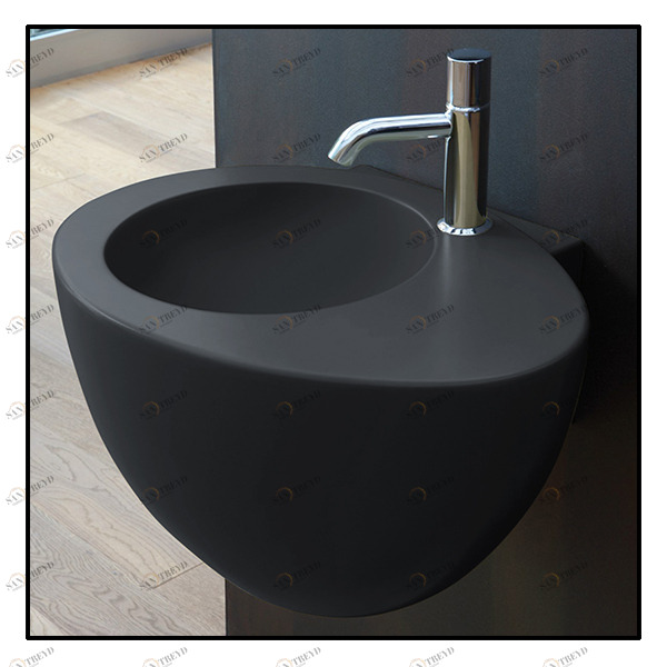 LGLS70CM Подвесная раковина настенная овальная Ceramica Cielo  серая 