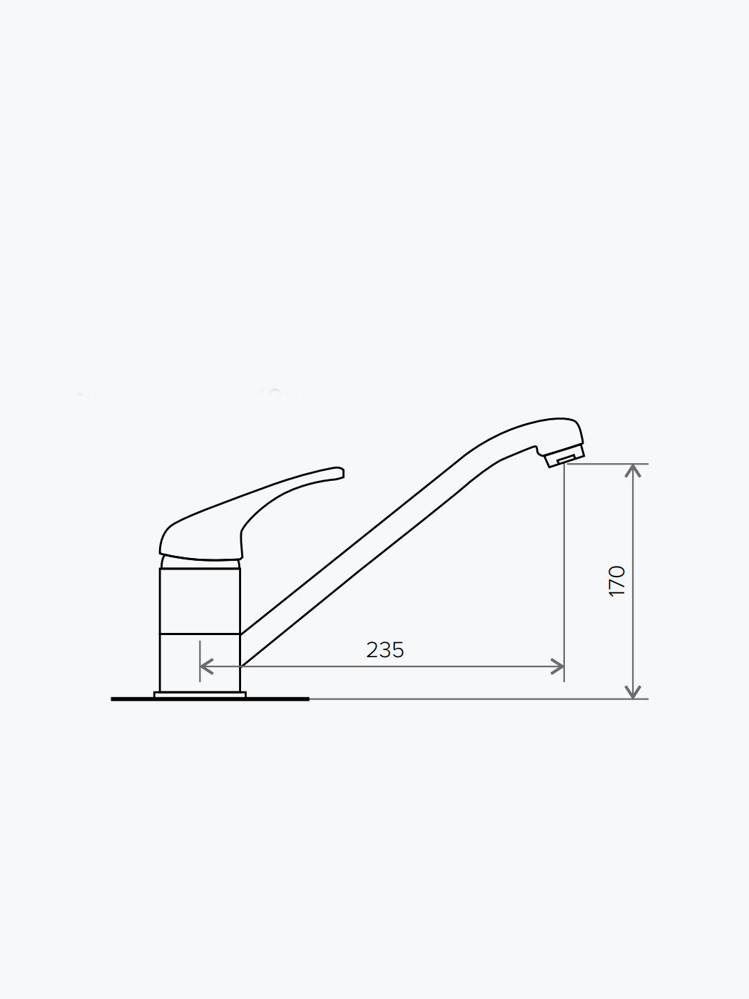 694609 Смеситель кухонный "Низкий" в тон мойки Polygran  - Вид №1