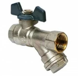 Кран шаровый 1/2 Vs В г/г баб с косым фильтром AQL 1161  AQL 1161