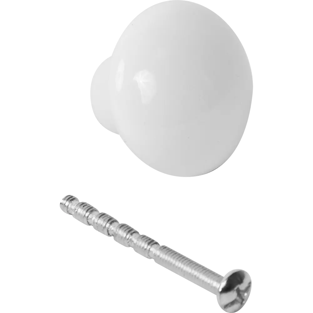 Мебельная ручка-кнопка белый 35 мм 86217153 STLM-2146905 EDSON  - Вид №3