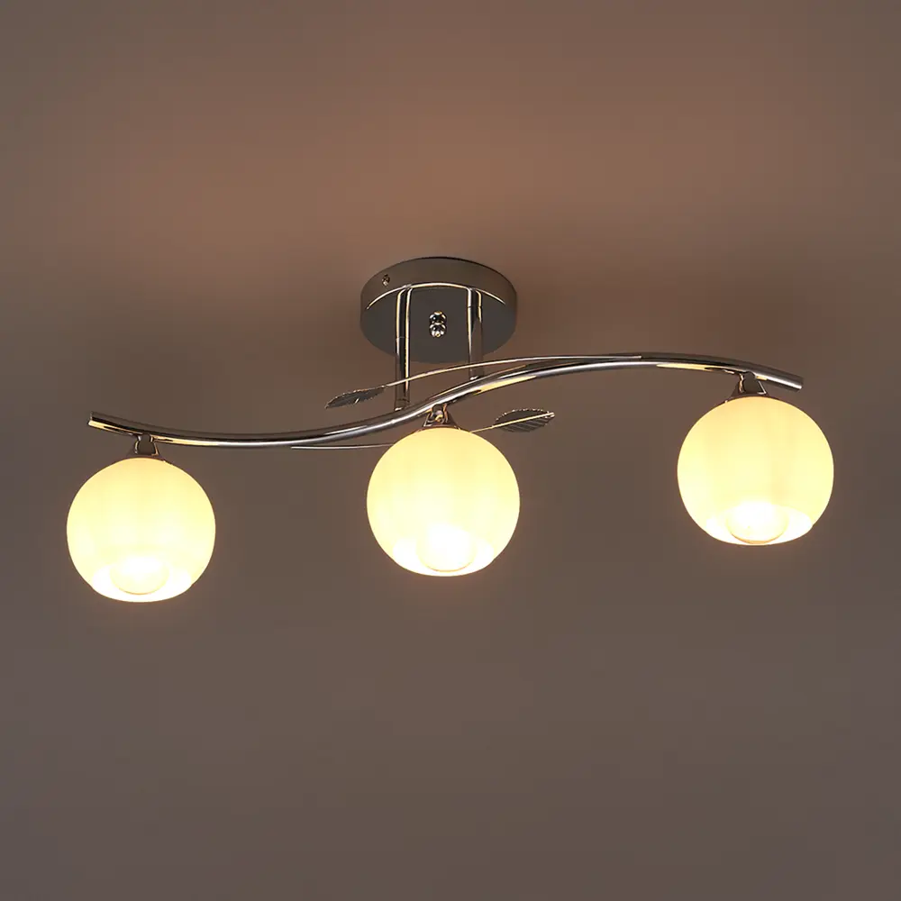 Люстра потолочная JLIGHT HEMI 3 лампы 18 м², цвет хром/бел 84534218 STLM-2042862  - Вид №2