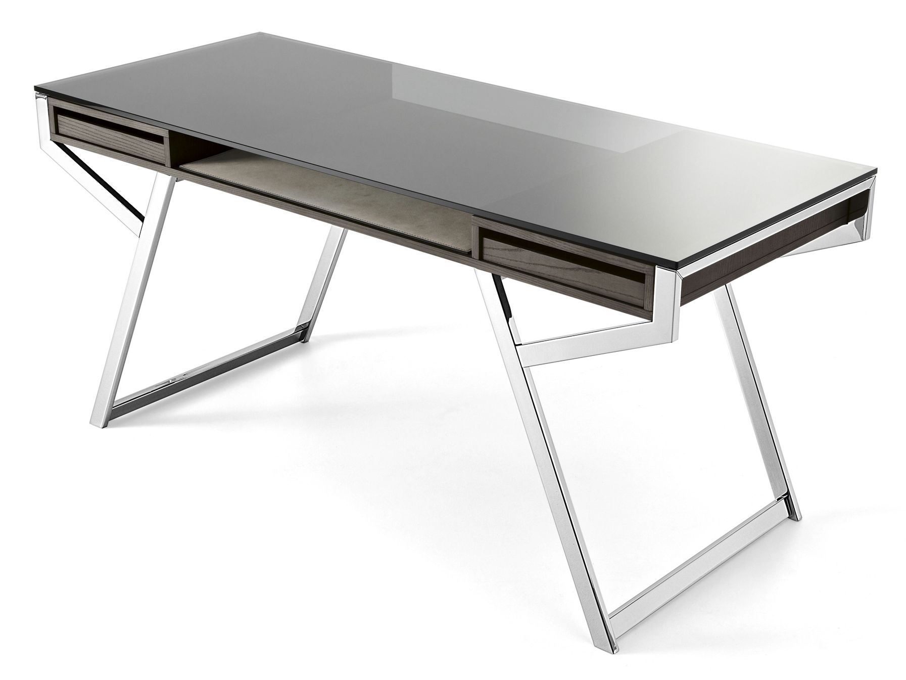 Стол из нержавеющей стали и стекла с ящиками Gallotti&Radice LUÌ ARCH-00001239