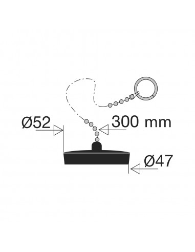 028200 005 01  Стопор цепи черный с разрезным кольцом, длина 300 мм, длина 47/52 мм Valentin Чернить  - Вид №2