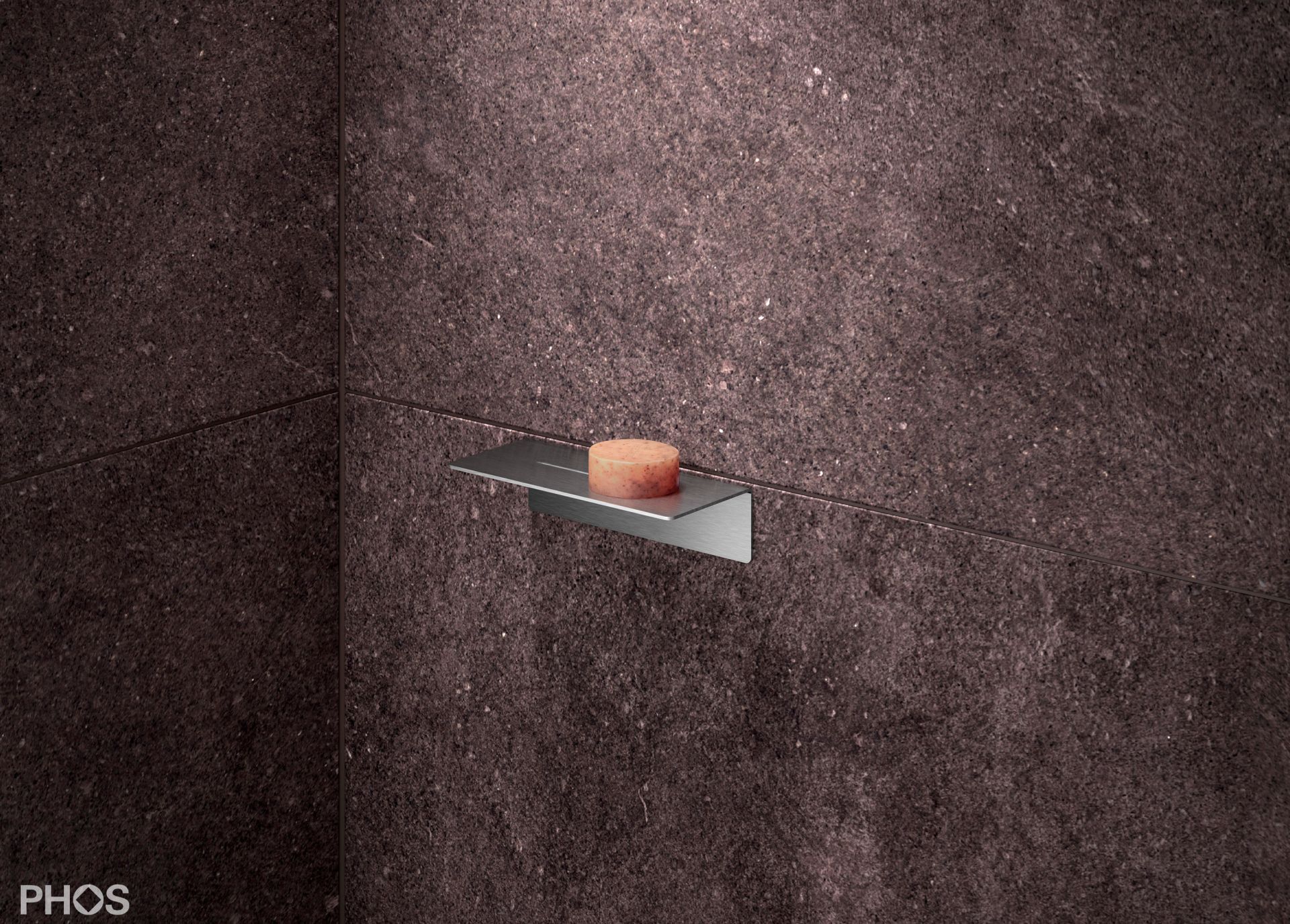 DA170K Клееная душевая полка, длина 17 x глубина 8 см, шлифованная вручную PHOS  - Вид №2