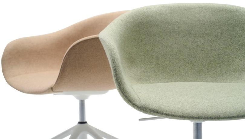 Andreu World Поворотное офисное кресло из ткани с 5 спицами на колесиках Next So0498 - Вид №3