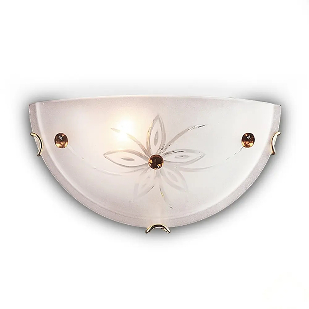 Бра Floret полукруг 1xE27x100 Вт, цвет белый/золото 12898962 STLM-2027426 Santreyd 