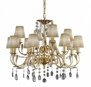 Possoni Illuminazione Антикварная люстра из французского золота с кристаллами шоулера Daisy 3039/8+4