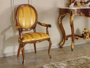 SCAPPINI & C Стул-медальон с подлокотниками из дерева и ткани 35th anniversary Se 149/a