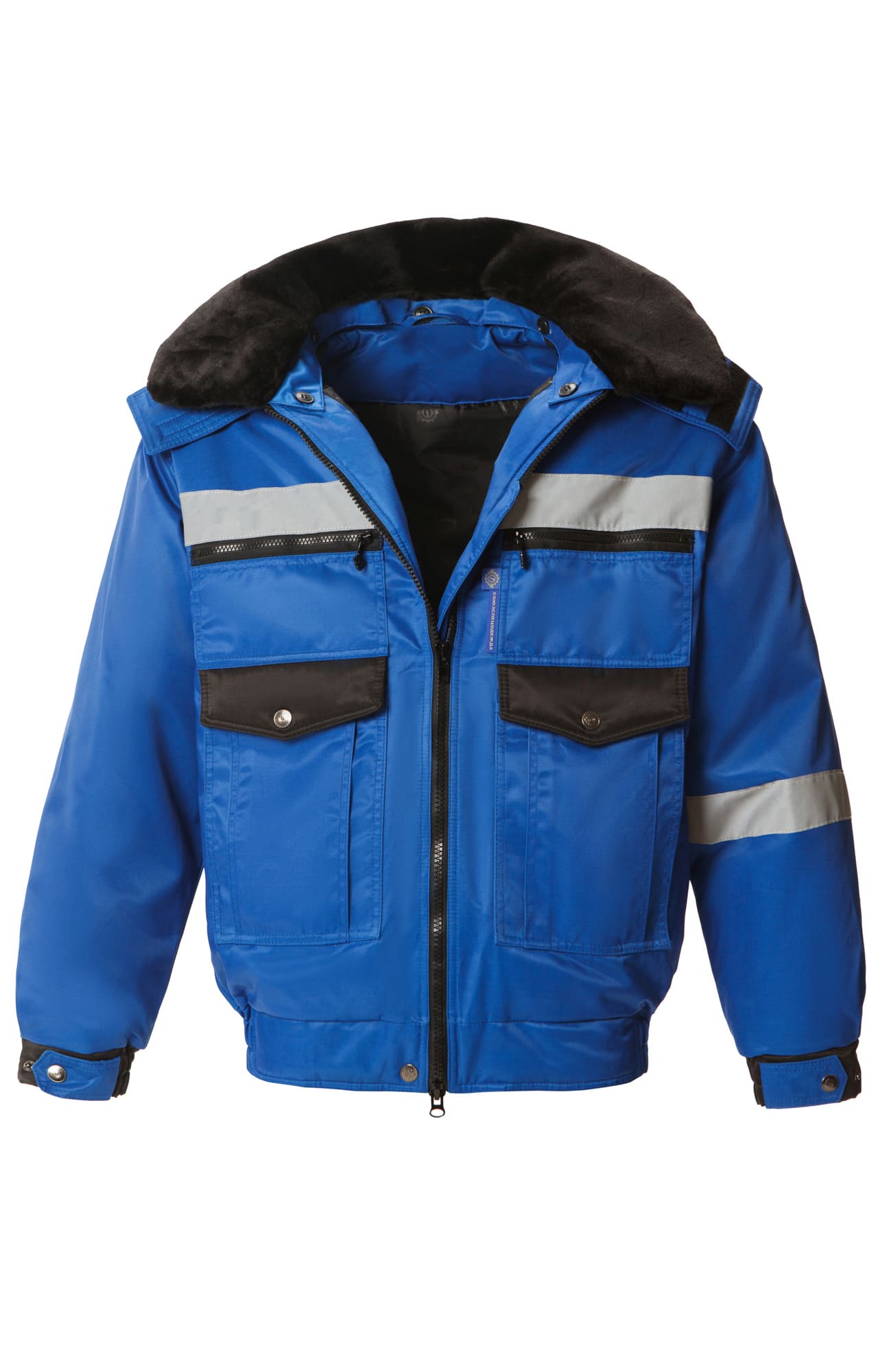 64891 Костюм "Профессионал" зимний василек-черный с СВП  Зимняя спецодежда  размер 52-54/170-176  - Вид №3