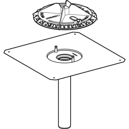 GEBERIT 359.127.00.1 Воронка Geberit Pluvia с соединительным фартуком, решетка воронки из алюминиевого литья  - Вид №1