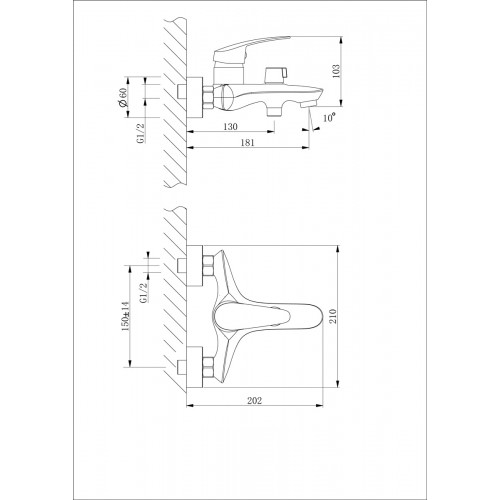 LM0414C Смеситель Linara для ванны LEMARK LINARA  - Вид №1