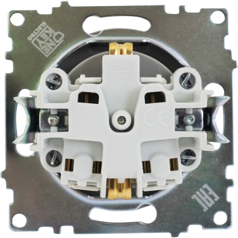 Розетка встраиваемая Onekey Florence с заземлением с крышкой цвет серый ONEKEYELECTRO STLM-2194063 - Вид №4