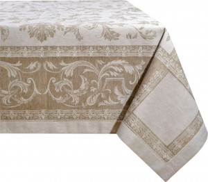 10601039 Яковлевский жаккард Скатерть прямоугольная Яковлевский Жаккард Ренессанс 140х220см бежевая ,полулен Ткань