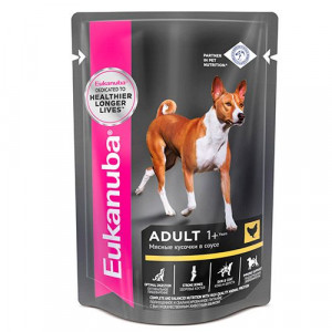 ПР0036746*24 Корм для собак курица в соусе конс. пауч 100г (упаковка - 24 шт) Eukanuba