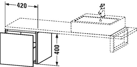 LC582107575 Шкафчик для компактной консоли L-Cube #LC5821 420 x 477 мм Лен, декор Duravit - Вид №1