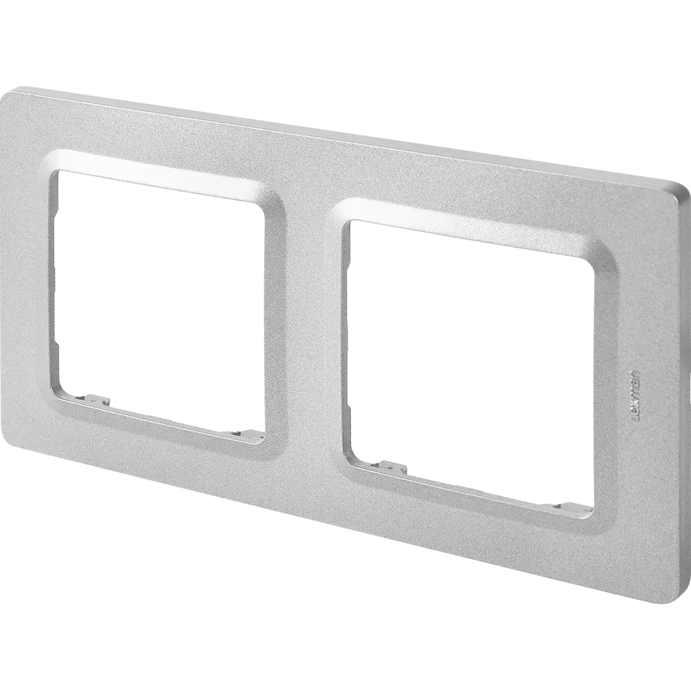 LEXMAN LILIAN: Декоративная рамка для розеток 2 поста, цвет Алюминий 86761630 STLM-0071363 - Вид №1