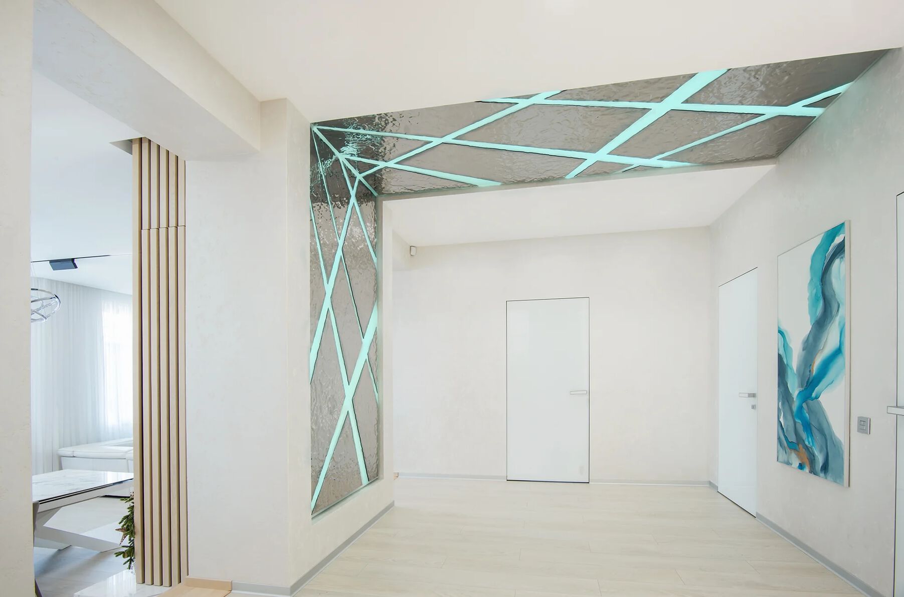 Декоративная стеклянная панель PlusObject AQUA SILVER ARCH-00061457 - Вид №6