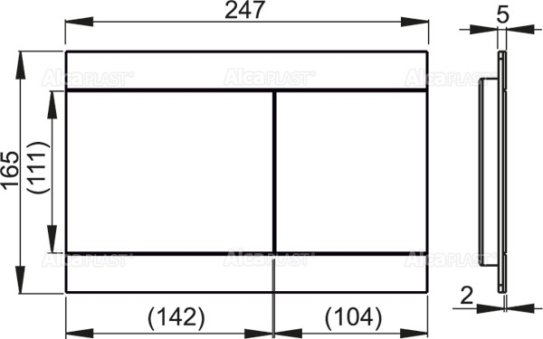 Кнопка управления для скрытых систем инсталляции, alunox-мат ALCAPLAST FUN - Вид №1