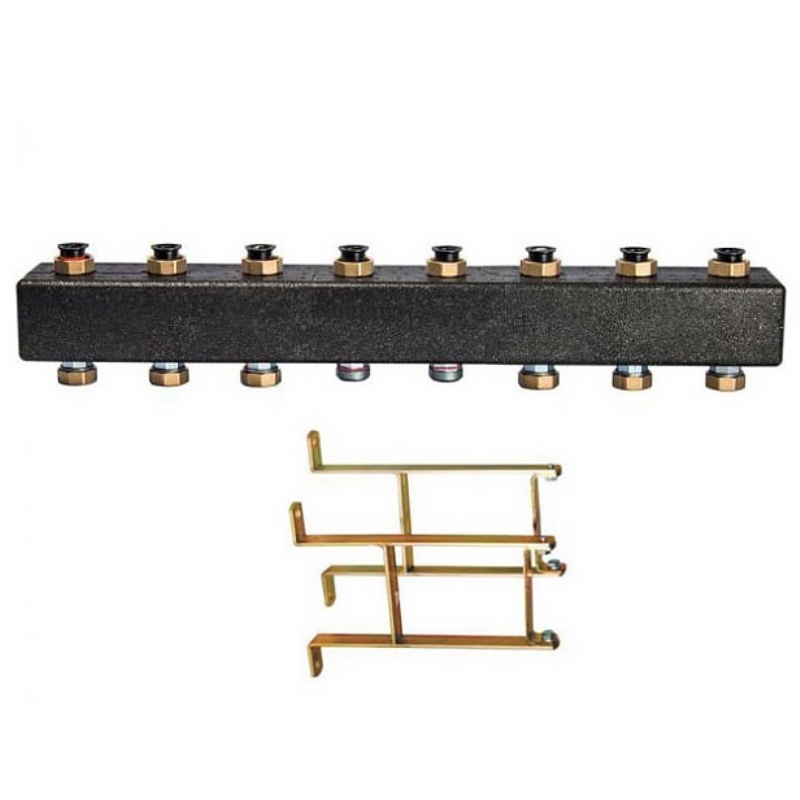 Настенный коллектор Meibes на 4-7 отопительных контуров с комплектом кронштейнов M6630141RU