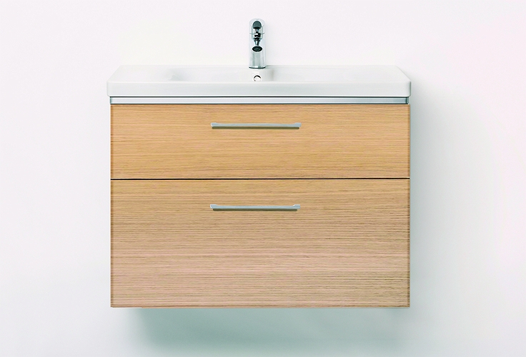 9610062101 IDO Glow тумба под умывальник, с двумя ящиками, Ш = 580 мм, Ш1 = 600 мм, дуб - Вид №9