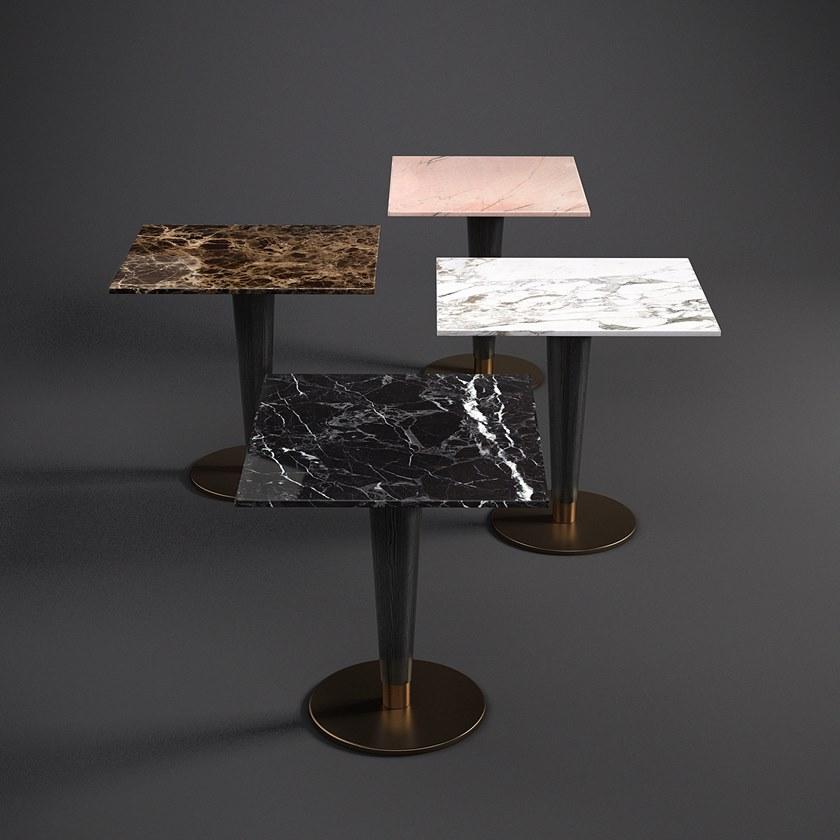 Porustudio Квадратный стол с деревянной основой и мраморной столешницей sun-id-1509711 - Вид №3