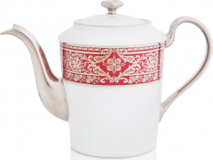 10571312 Haviland Чайник/кофейник 1,15л "Матиньон" (вишневый, платиновый декор) Фарфор, Керамика