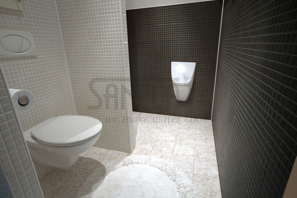 11377 Писсуар Vila с крышкой (система Soft-close), с радарным устройством смыва, с электропитанием от батарейки, 6 В SANELA  - Вид №1