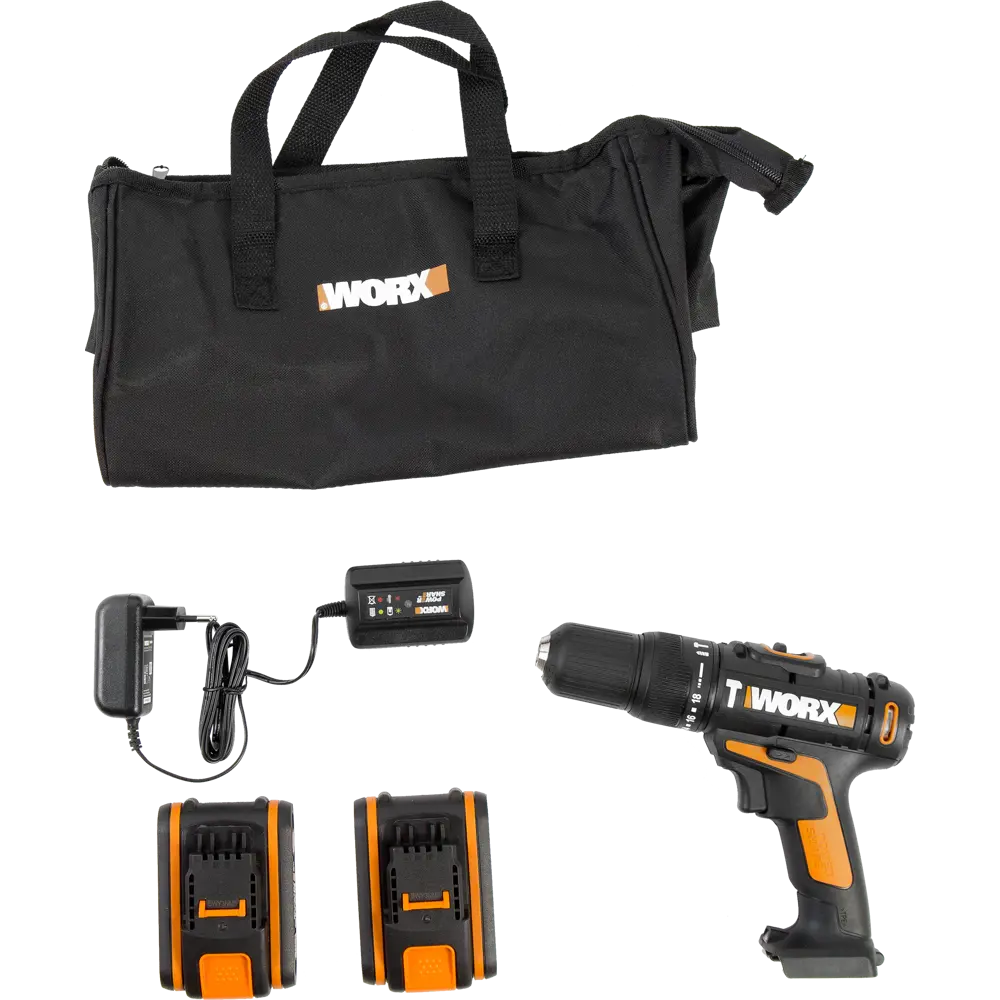 Дрель-шуруповерт аккумуляторная ударная Worx WX371.3, 20 В Li-ion 2x1.5 Ач STLM-2038624 - Вид №4
