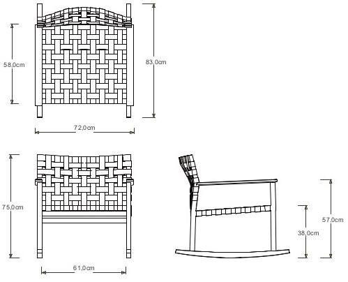 TRIBÙ Кресло-качалка из тика Vis à vis 01713 - Вид №4