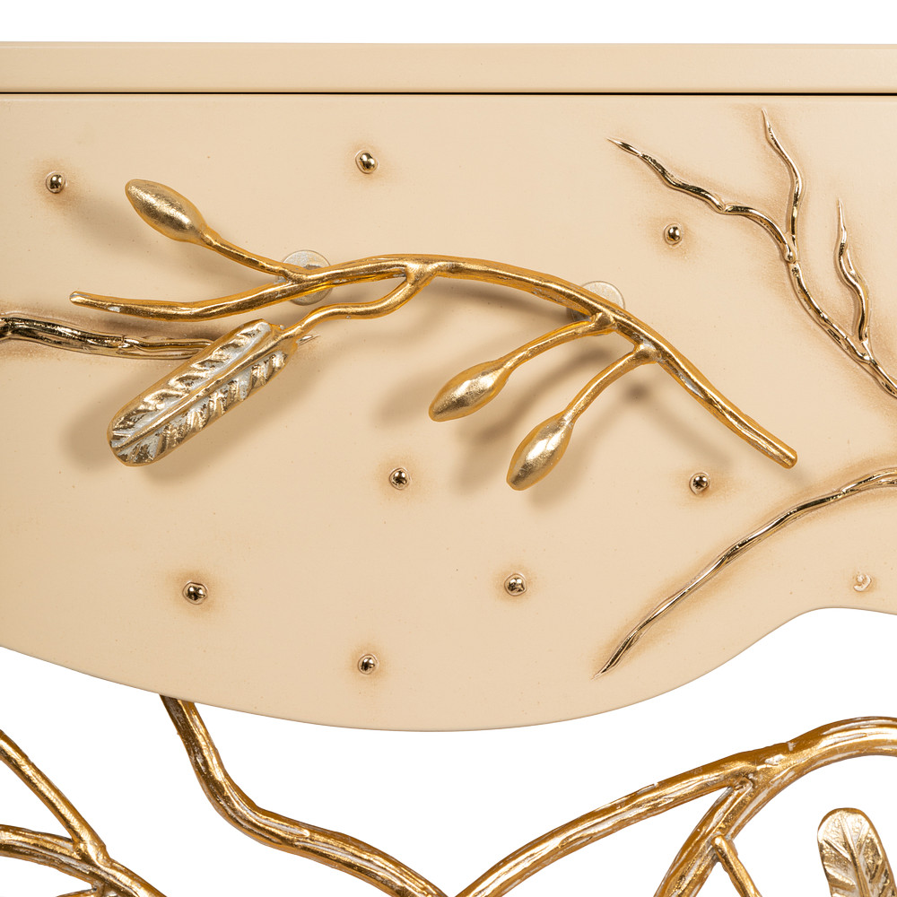 15013 Консоль Oliva Branch Айвори Мраморное золото BOGACHO 4627196596863 - Вид №7