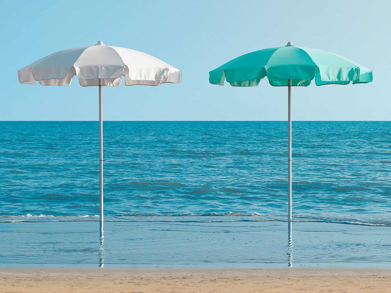 Зонтик из анодированного алюминия и акриловой ткани Crema Outdoor POSEIDON ARCH-00108576