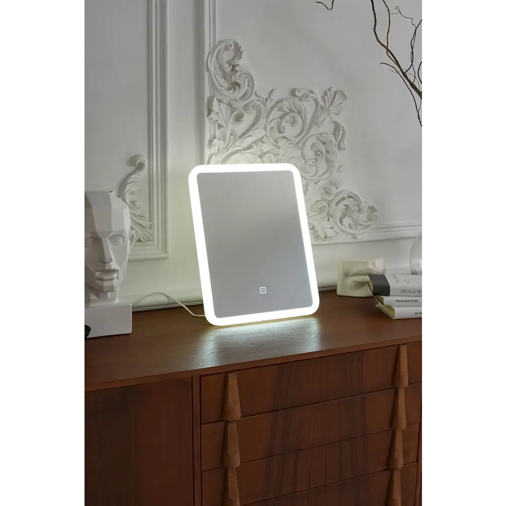 Зеркало настольное Континент Makeup 33x43 см пластик цвет белый CONTINENT Зеркало с LED-подсветкой STLM-2208390 - Вид №8