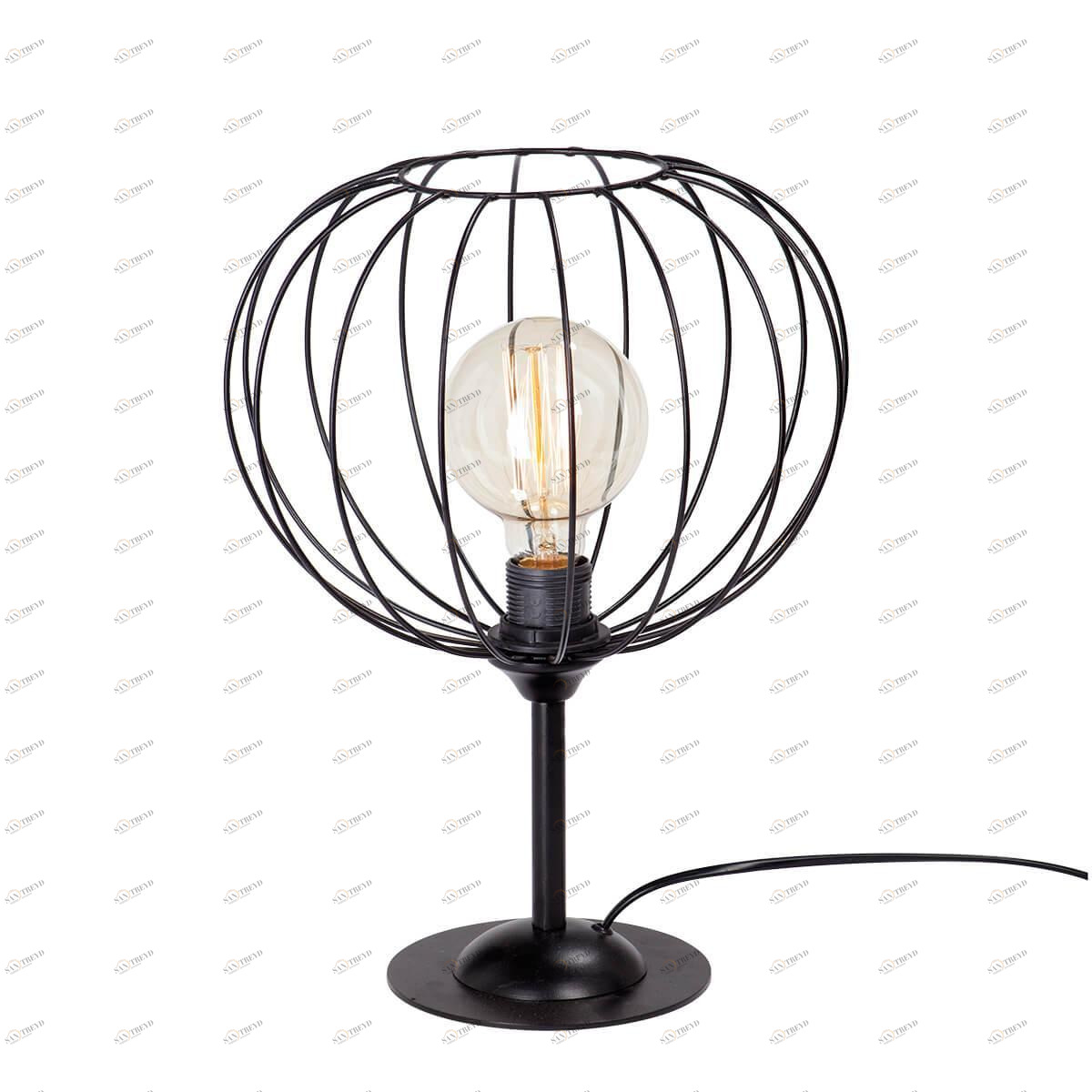 Настольная лампа черная с круглым металлическим абажуром Vitaluce V4349-1/1L VITALUCE ИНТЕРЬЕРНЫЕ 328973 Черный 